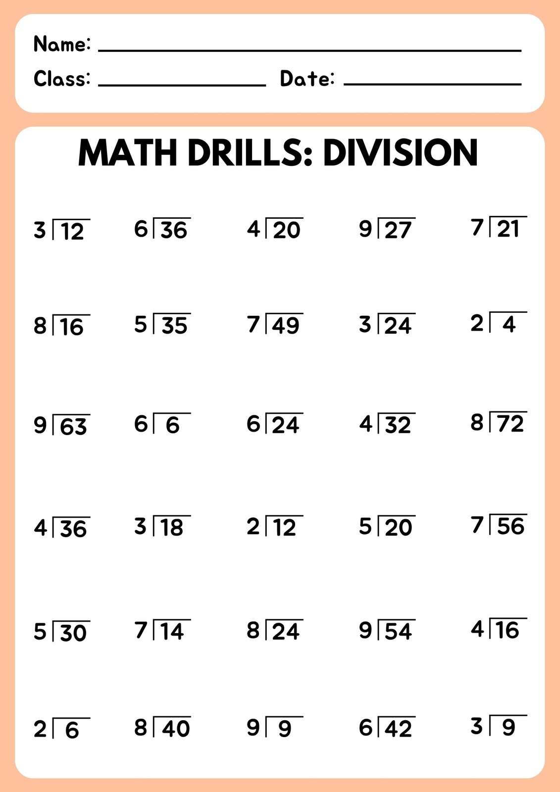Free Math Division Worksheets For Practice Printable Division Exercises Free Math Division Worksheets For Practice Printable Division Exercises