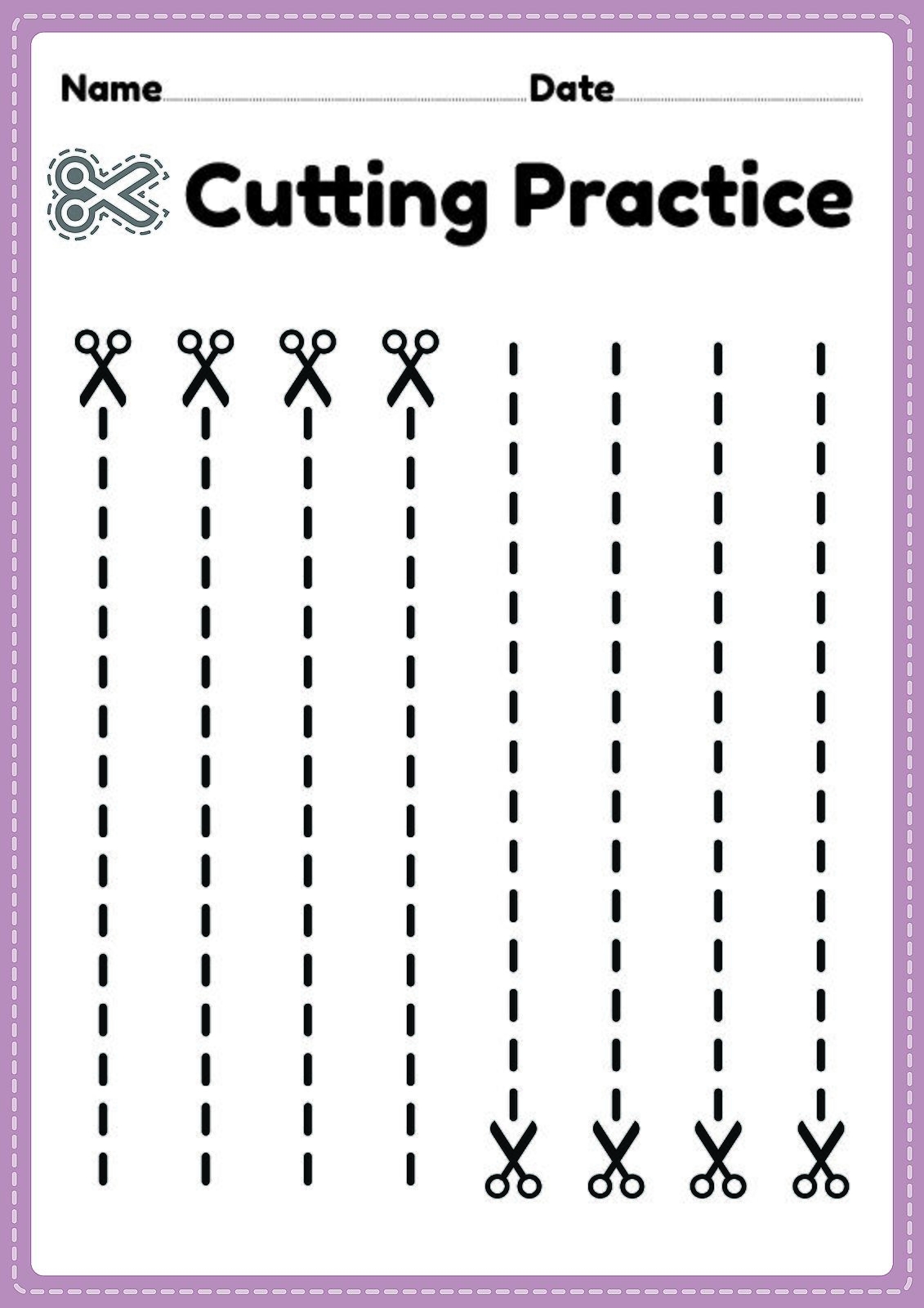 Free Pre K Cutting Worksheets