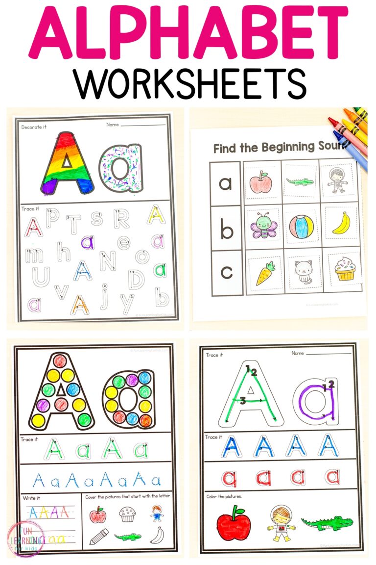 Free Preschool Kindergarten Alphabet Letters Worksheets 