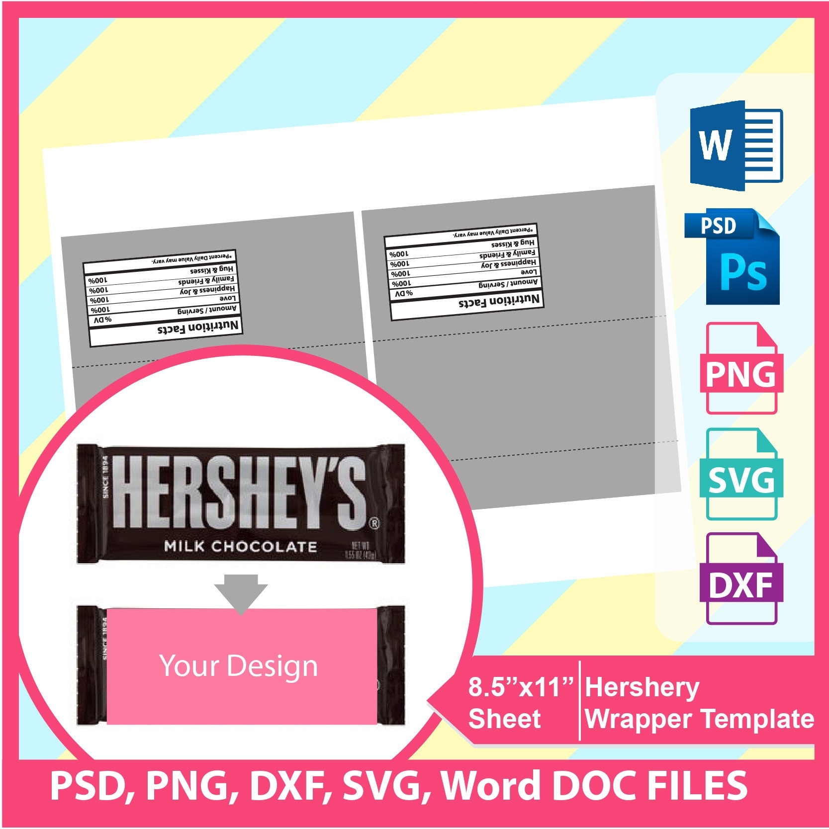 Free Printable 1 55 Oz Hershey Bar Wrapper Template Free Printable 1 55 Oz Hershey Bar Wrapper Template