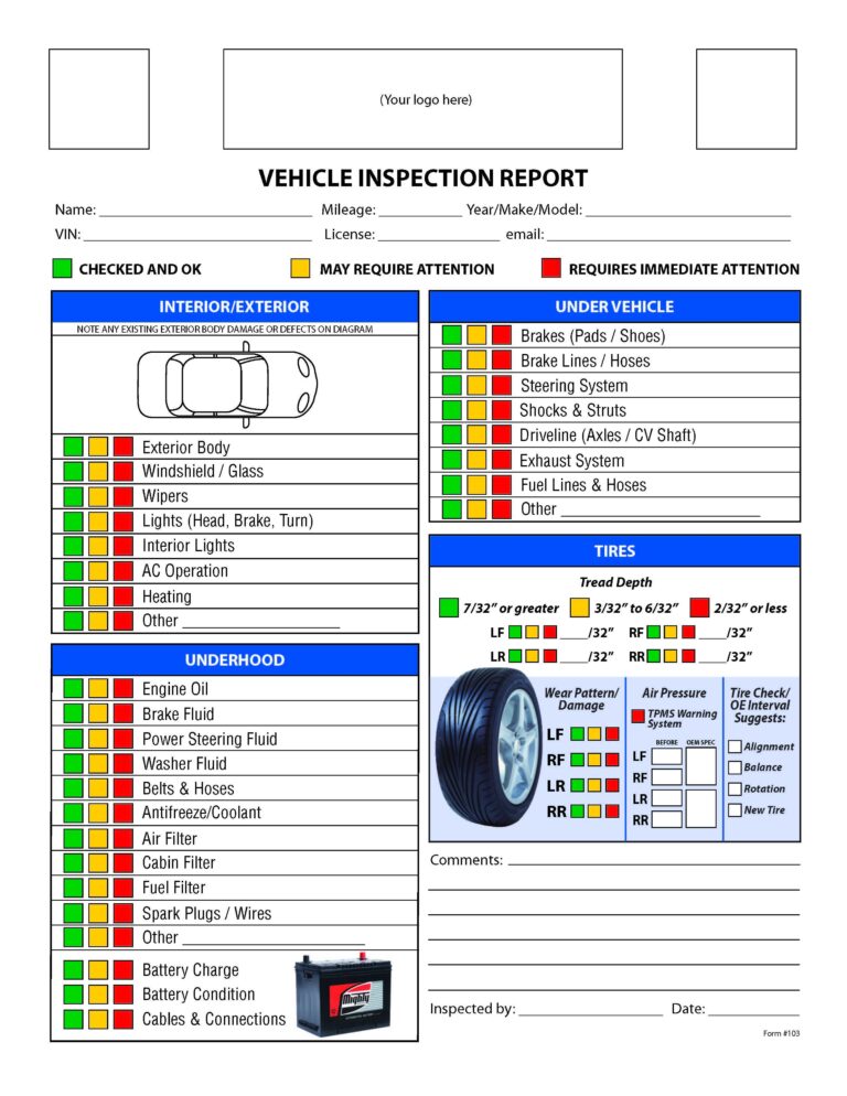 Free Printable 19 Point Vehicle Inspection Form Print Vrogue co