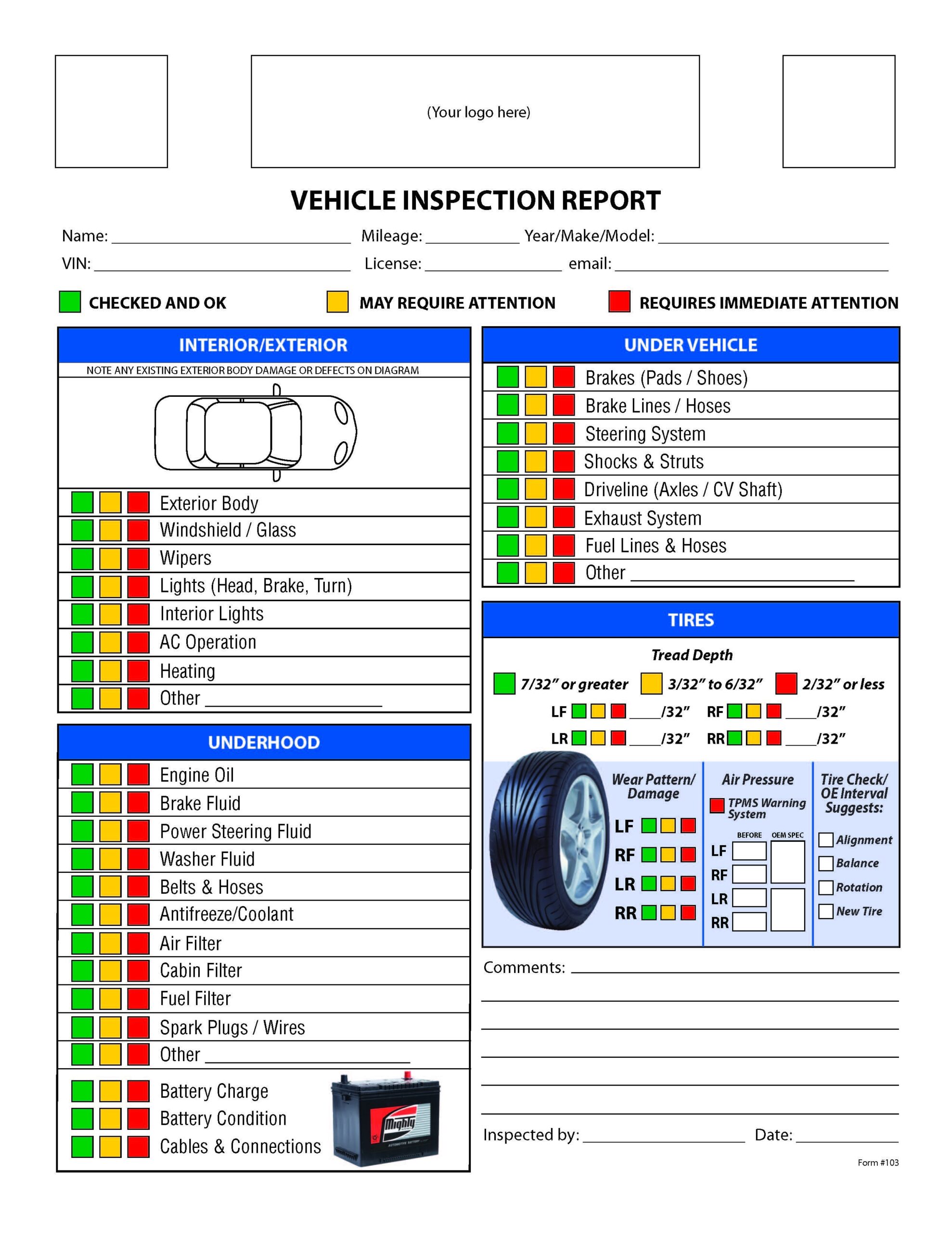 Free Printable 19 Point Vehicle Inspection Form Print Vrogue co
