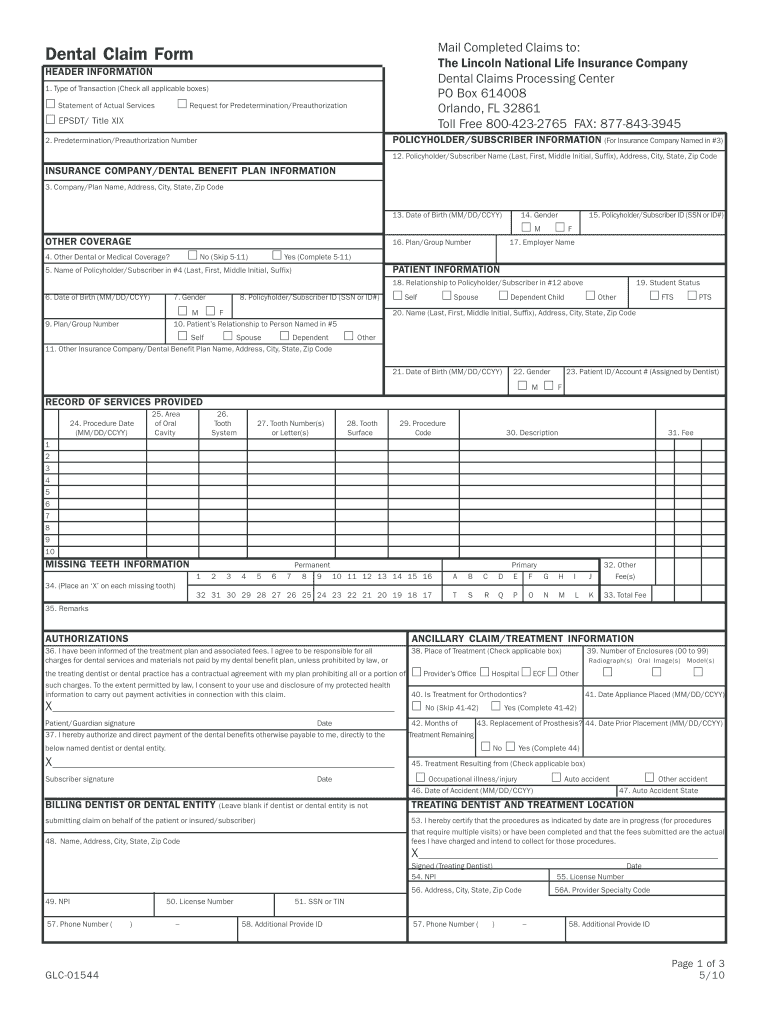 Free Printable Ada Dental Claim Form Printable Templates