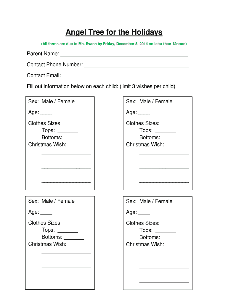 Free Printable Angel Tree Tags Template Fill Out Sign Online DocHub
