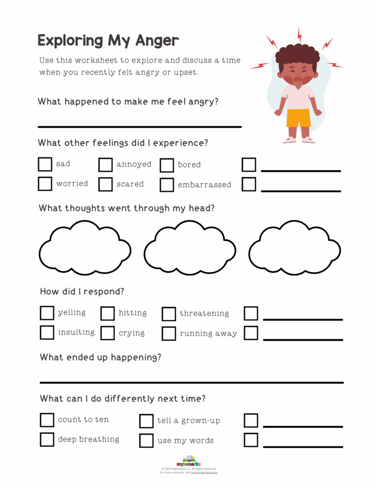Free Printable Anger Management Worksheets For Youth FREE Printables