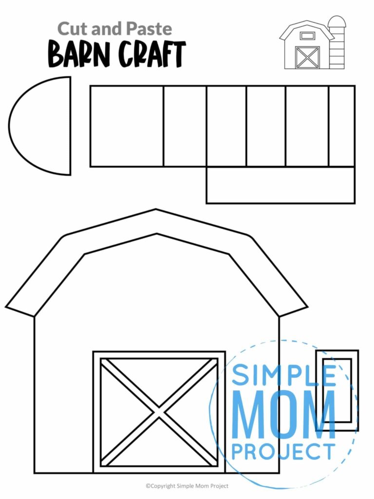 Free Printable Barn Craft Template Barn Crafts Farm Animal Crafts 