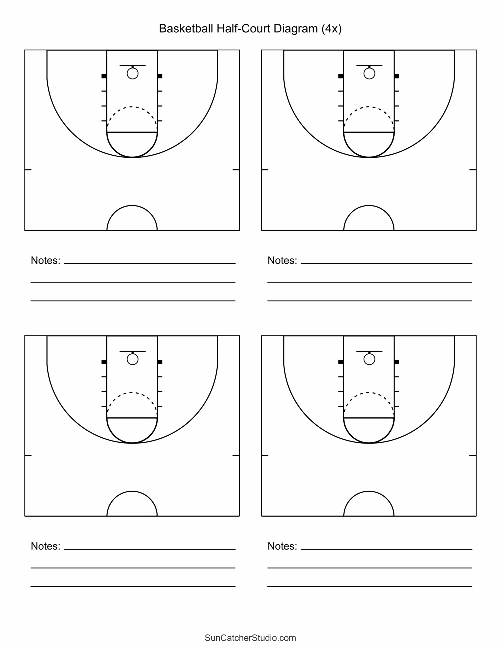 Free Printable Basketball Court Diagrams Layout Free Printables