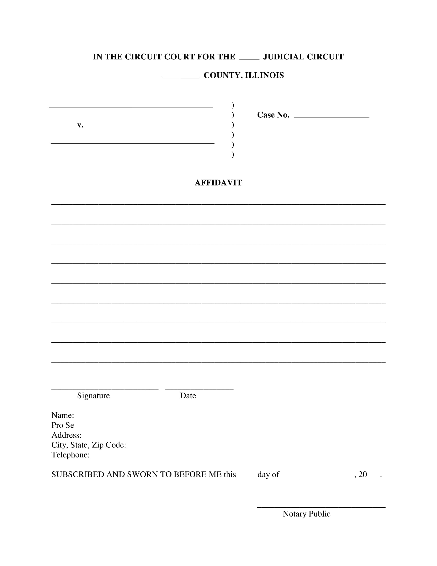 Free Printable Blank Affidavit Form 2024 PrintableAffidavitForm