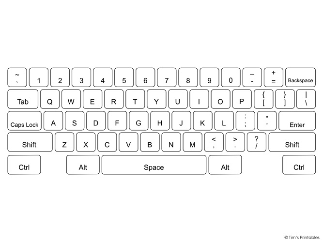 Free Printable Blank Keyboard Template Printable
