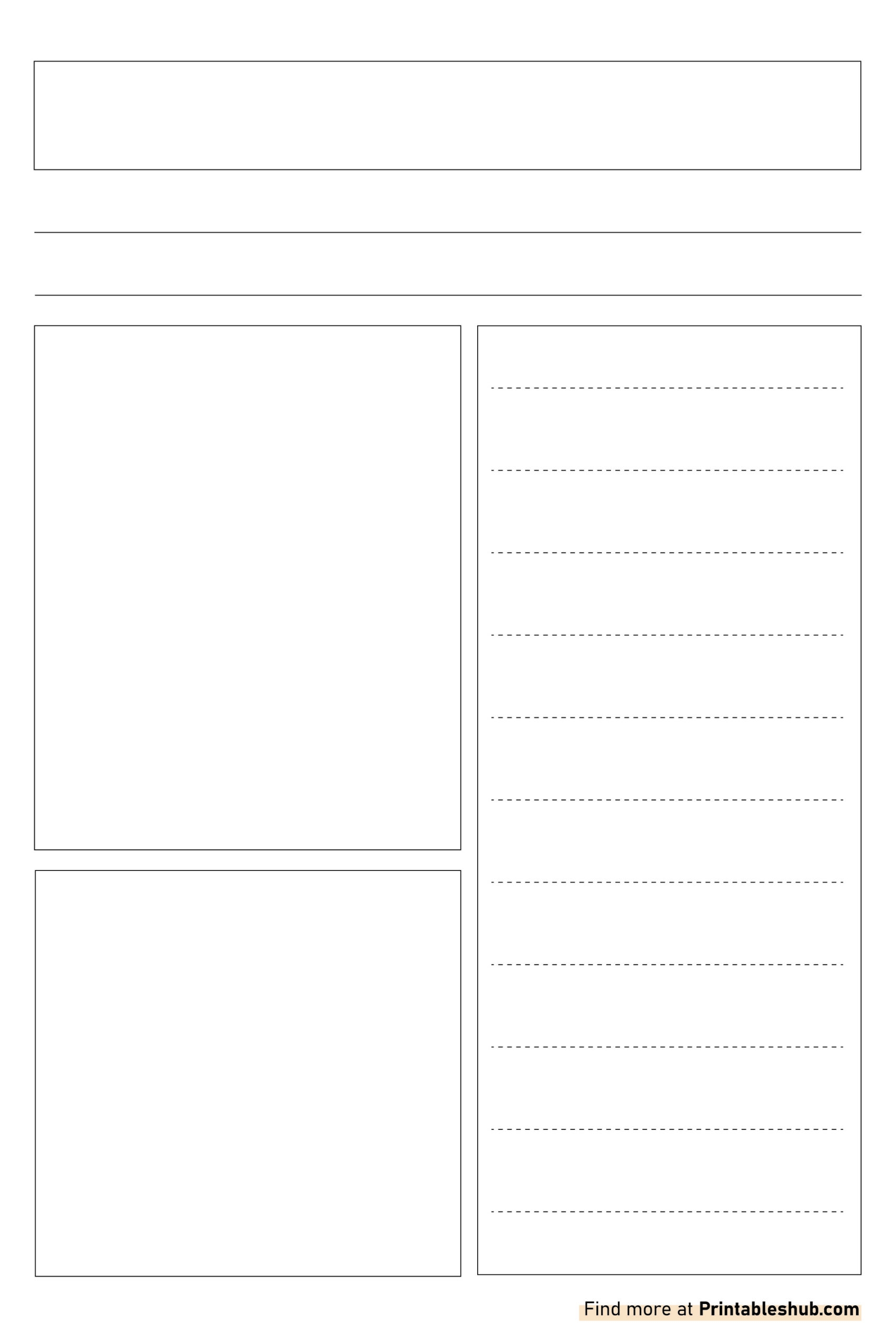 Free Printable Blank Newspaper Templates PDF Included Printables Hub