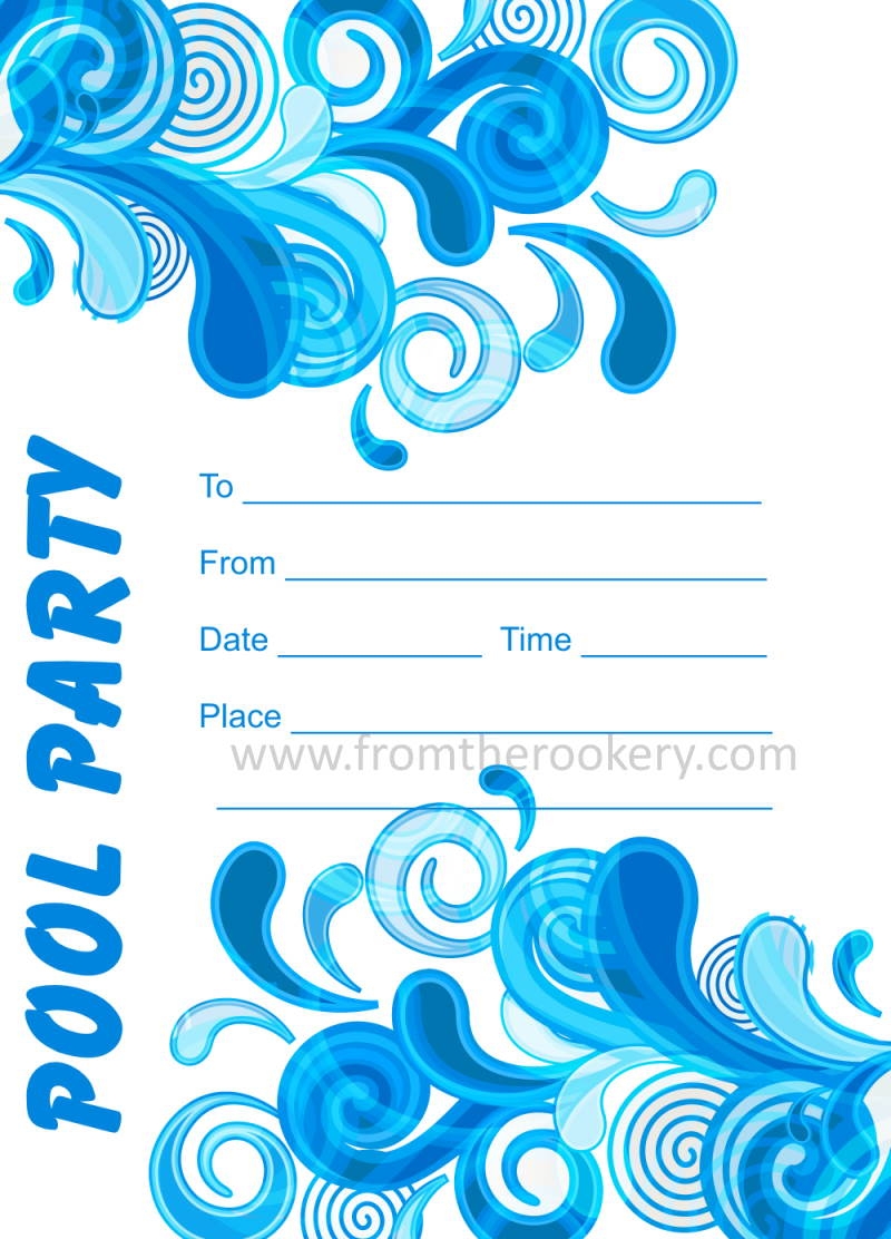 Free Printable Blank Pool Party Invitations Printable Templates