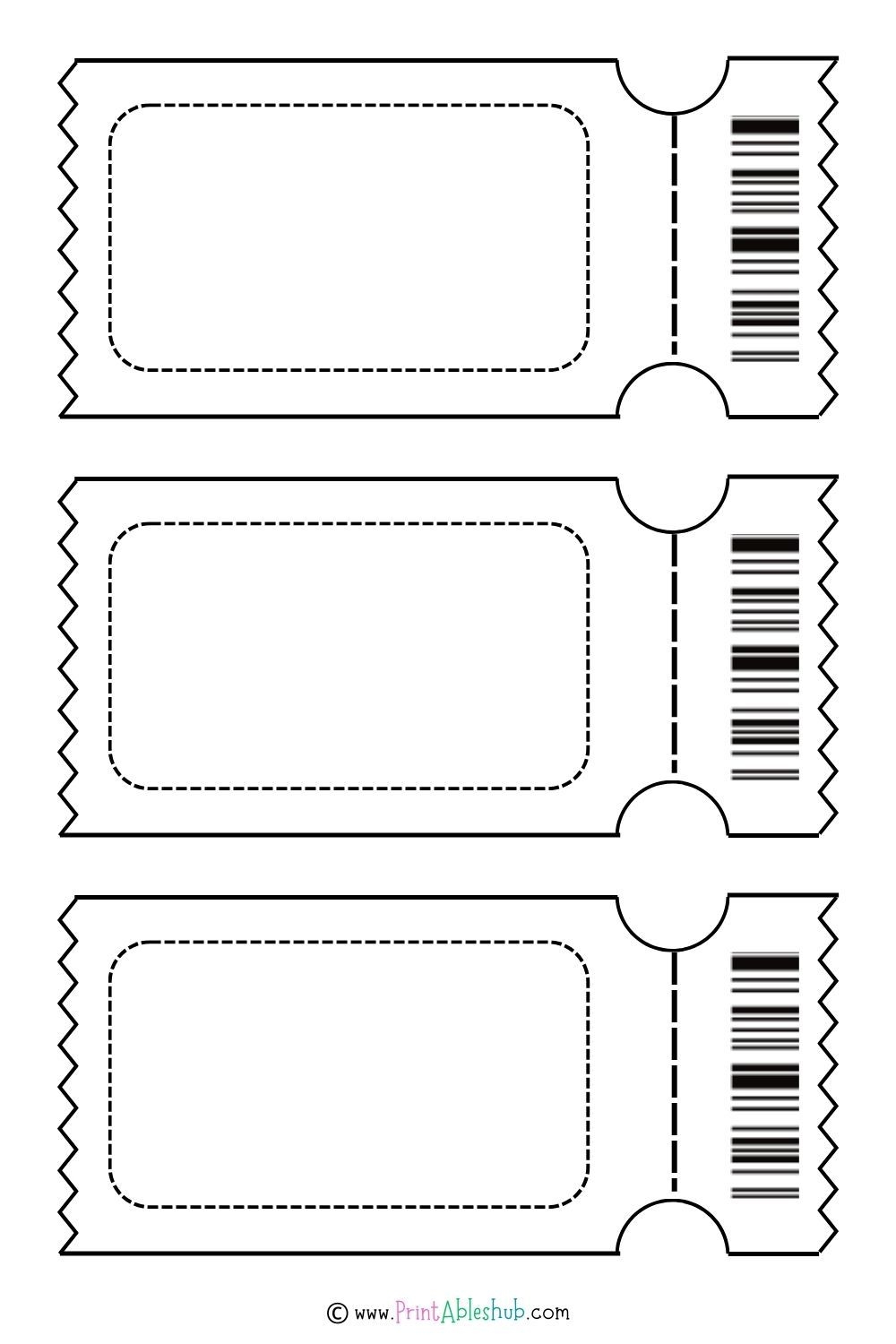 Free Printable Blank Ticket Design Templates PDF Included 