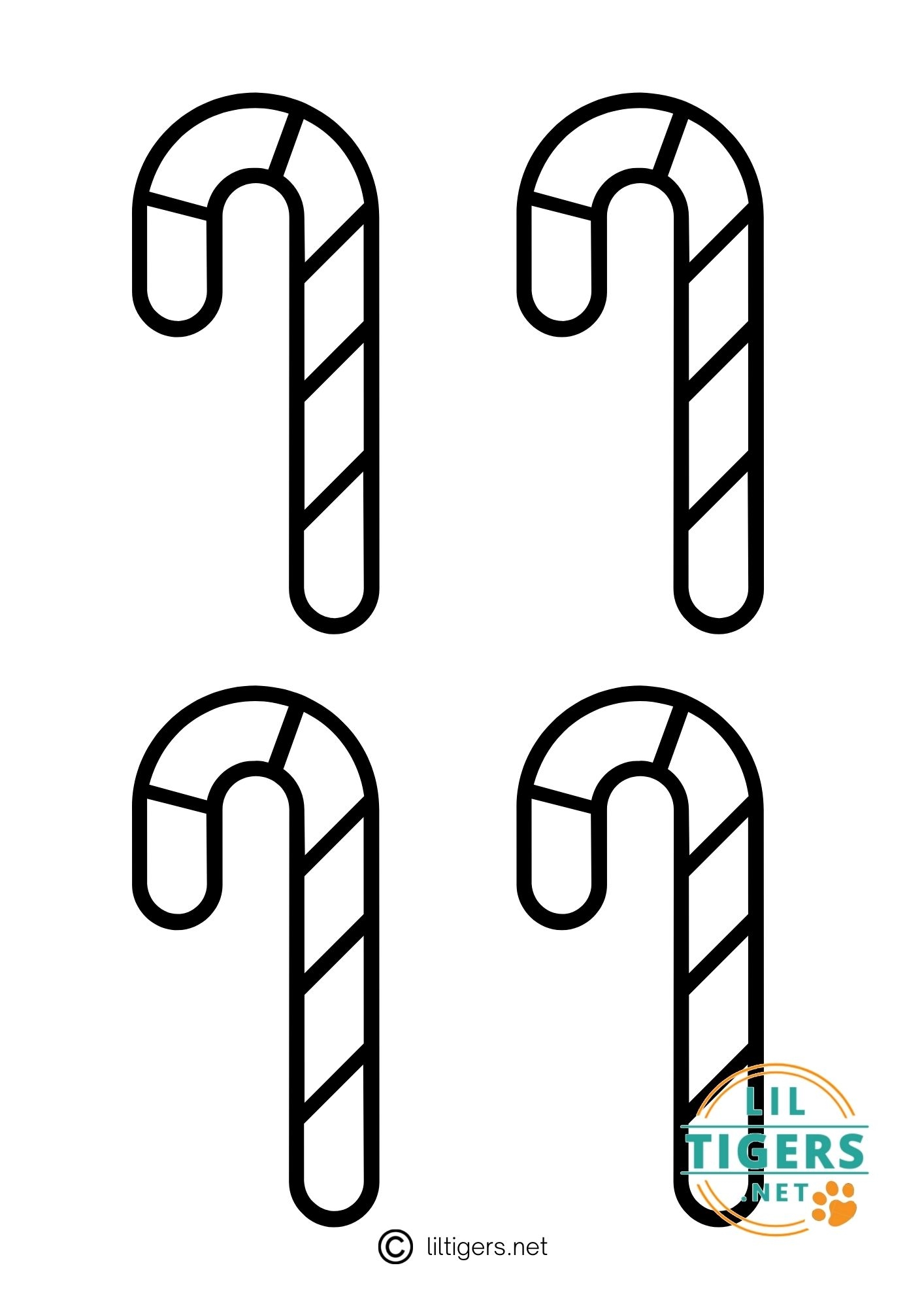 Free Printable Candy Cane Templates And Coloring Pages Lil Tigers Lil 