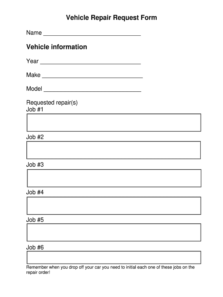 Free Printable Car Repair Form Printable Forms Free Online Free Printable Car Repair Form Printable Forms Free Online