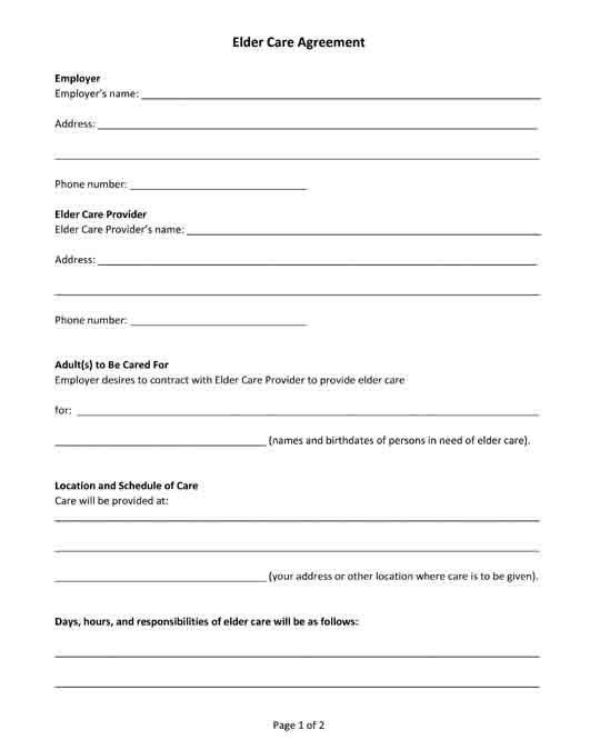 Free Printable Caregiver Forms Free Printable Caregiver Forms