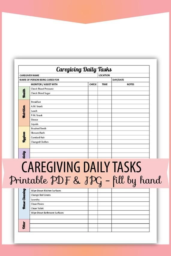 Free Printable Caregiver Timesheet