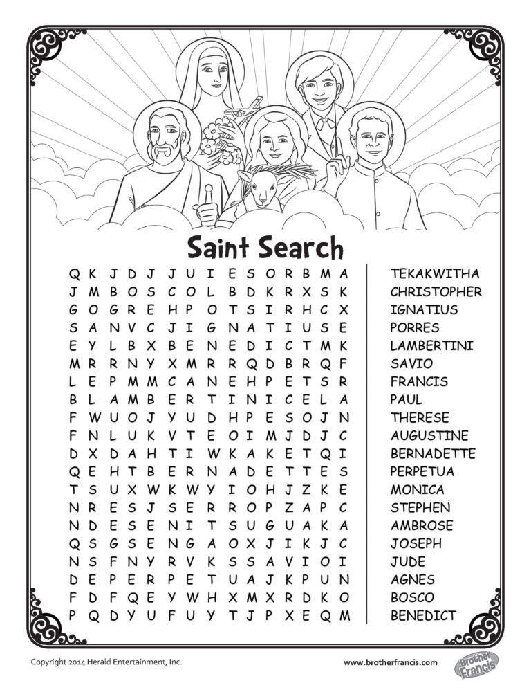 Free Printable Catholic Worksheets