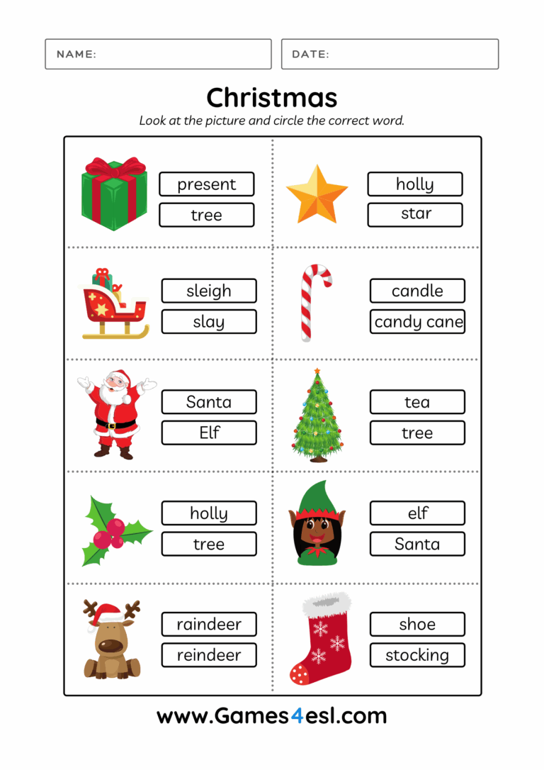 Free Printable Christmas Worksheets Artofit