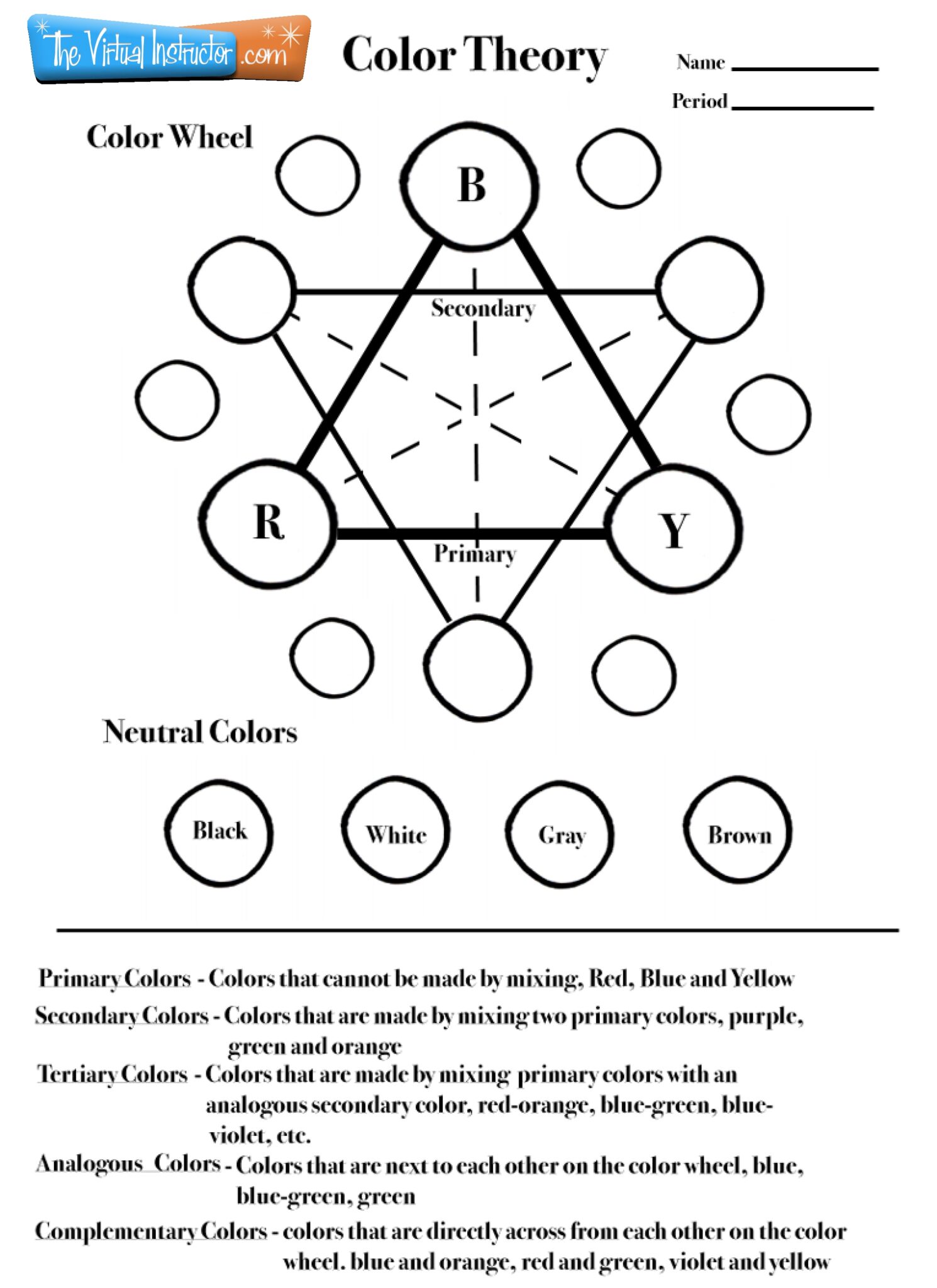 Color Euhance Free Printable Color Wheel Worksheet: Enhance Your Color Theory ...