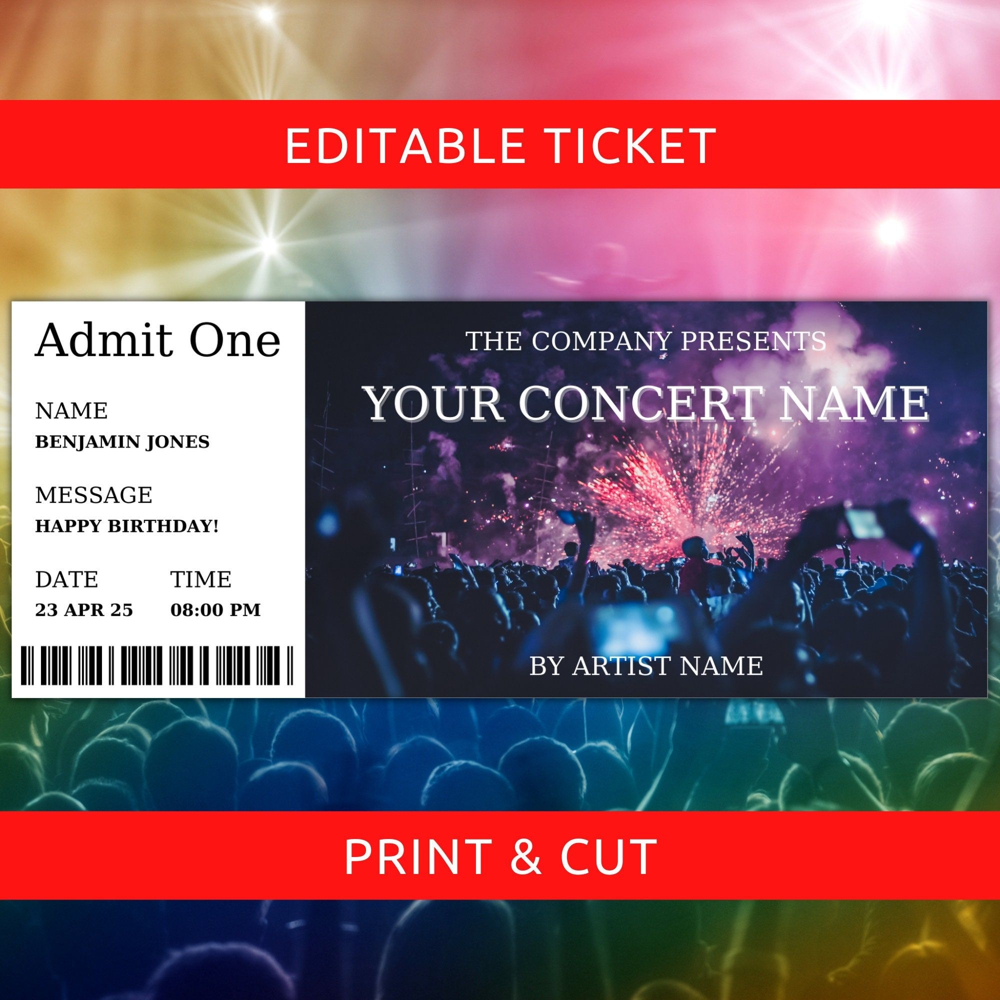Free Printable Concert Ticket Template Dev onallcylinders
