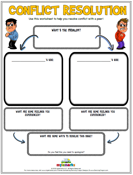Free Printable Conflict Resolution Worksheets Printable Worksheets