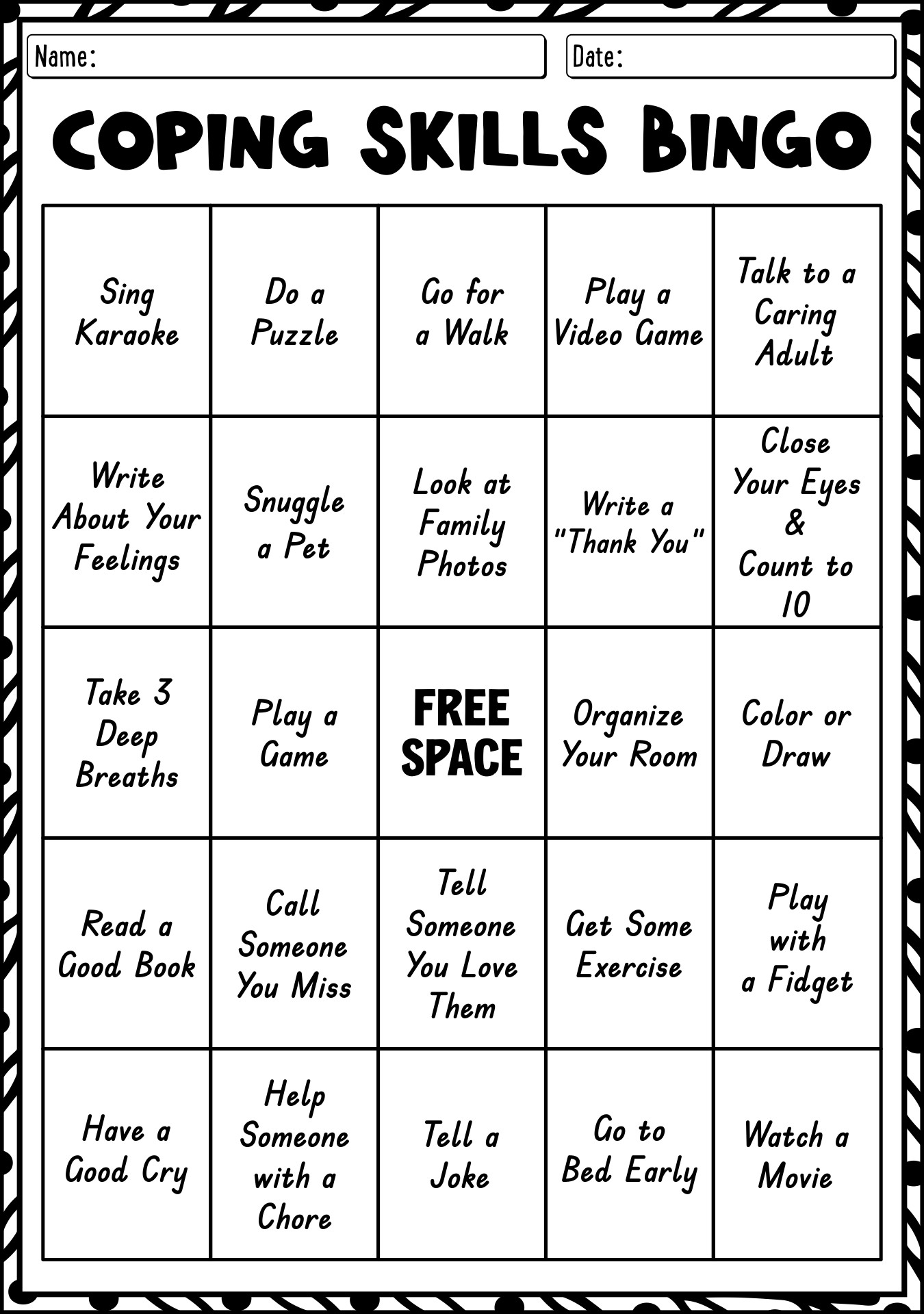 Free Printable Coping Skills Worksheets For Adults FREE Printables