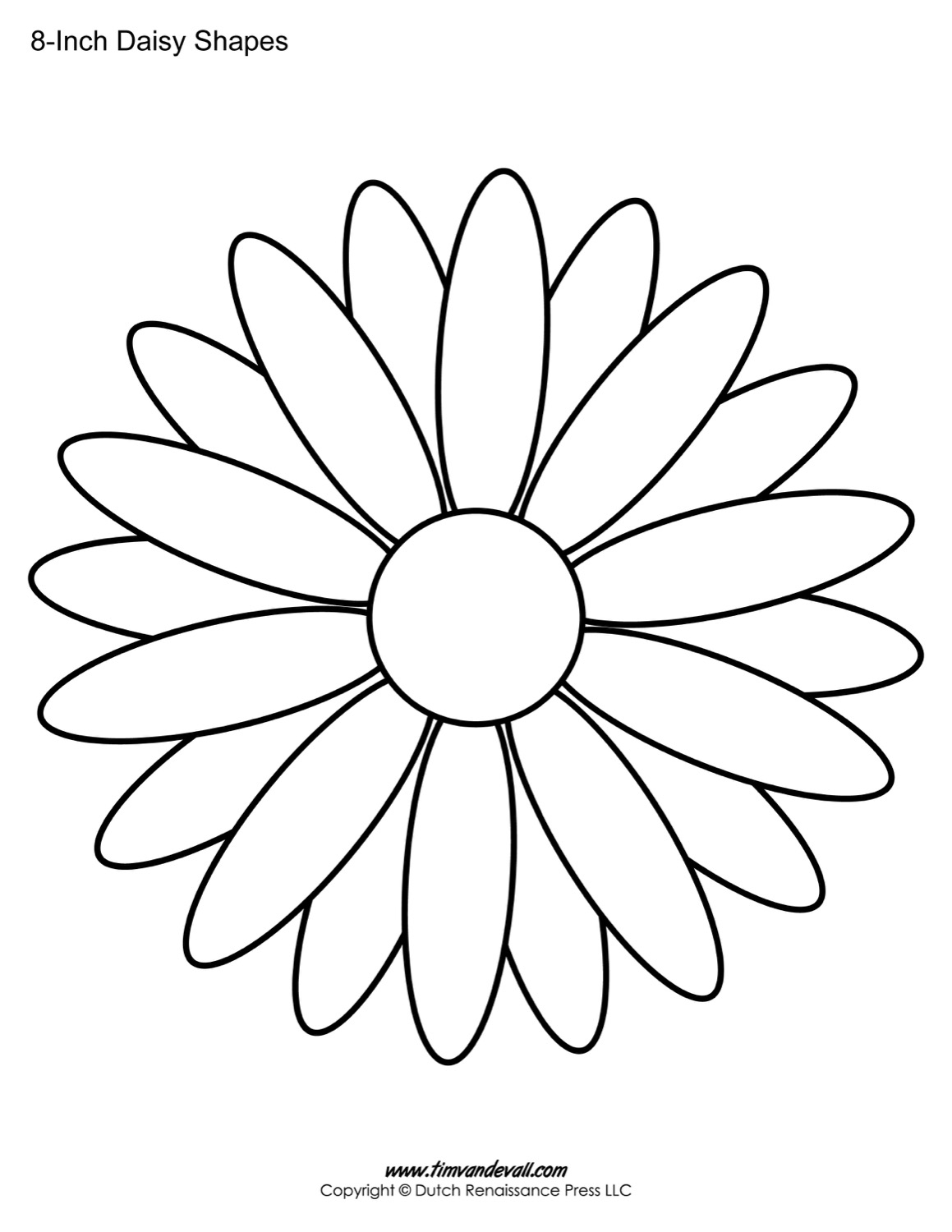Free Printable Daisy Templates Daisy Shape Flower PDFs