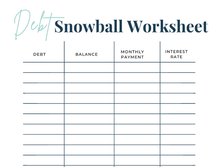 Free Printable Debt Snowball Worksheet To Payoff Debt In 2022 