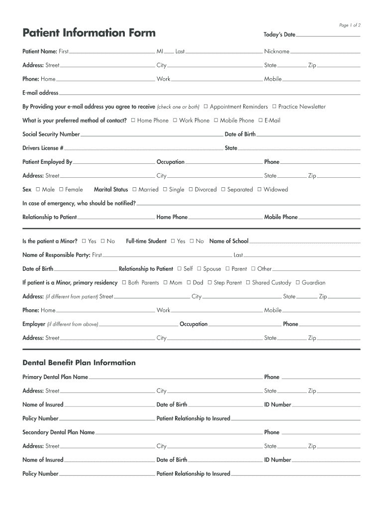 Free Printable Dental Forms Fill Out Sign Online DocHub