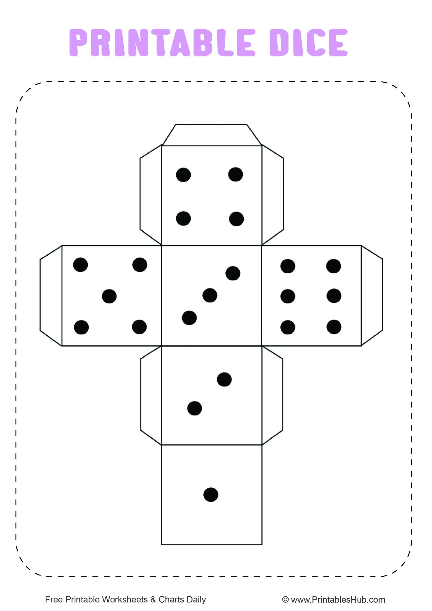 Free Printable Dice Template PDF Blank And With Dots Printables Hub