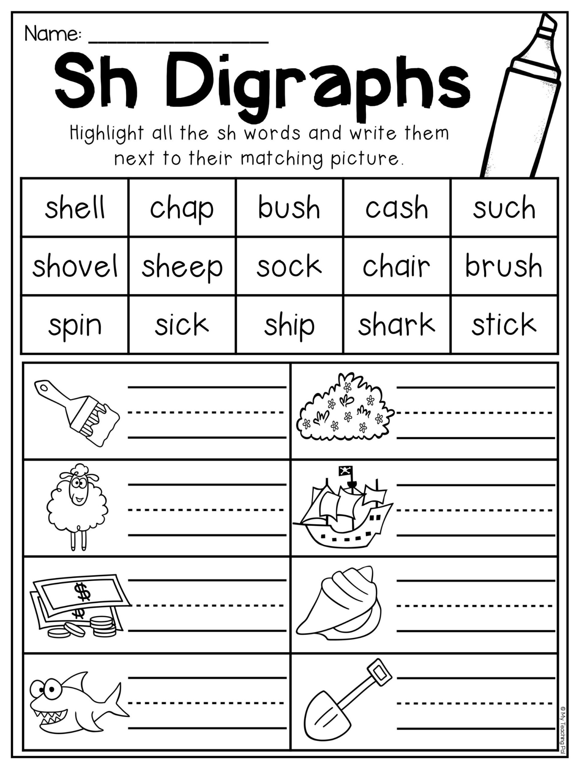 Free Printable Digraph Worksheets