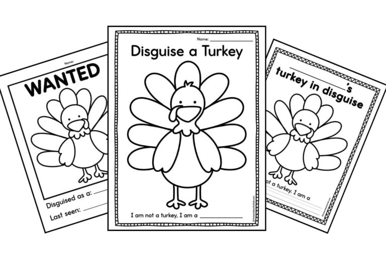 Free Printable Disguise A Turkey Template Template Samples