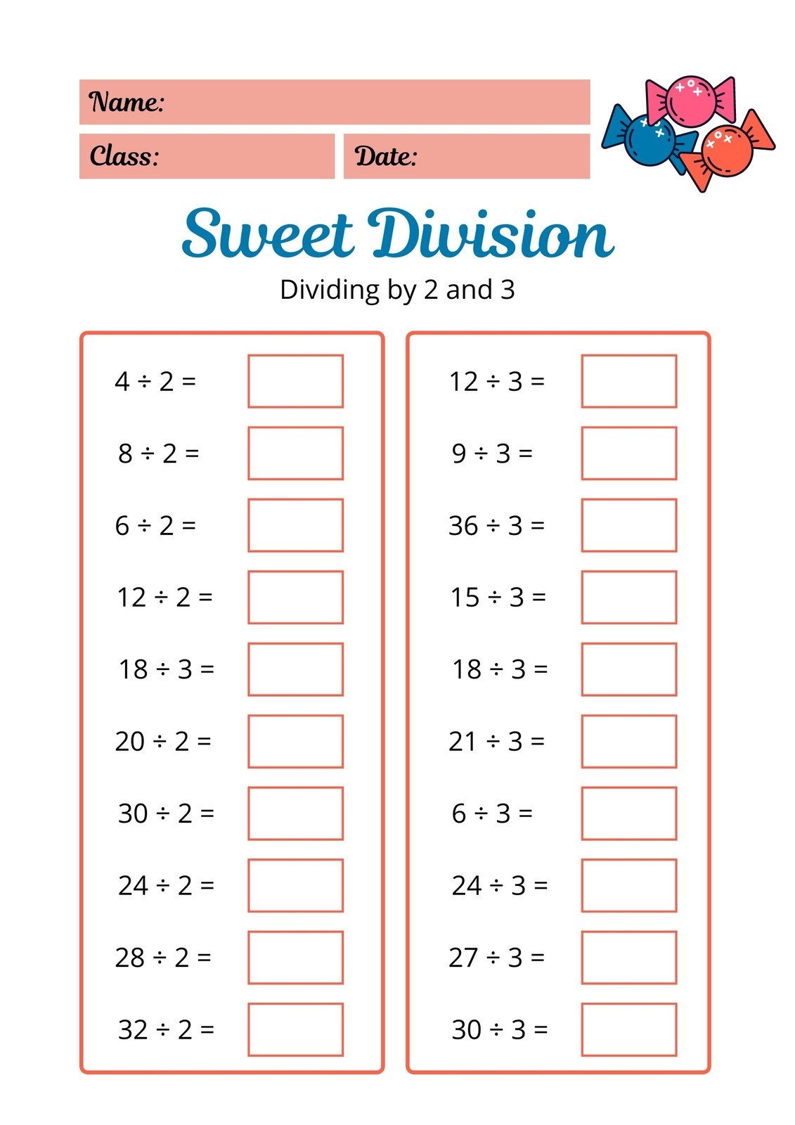 Free Printable Division Worksheets Easy Practice Printables For Free Printable Division Worksheets Easy Practice Printables For