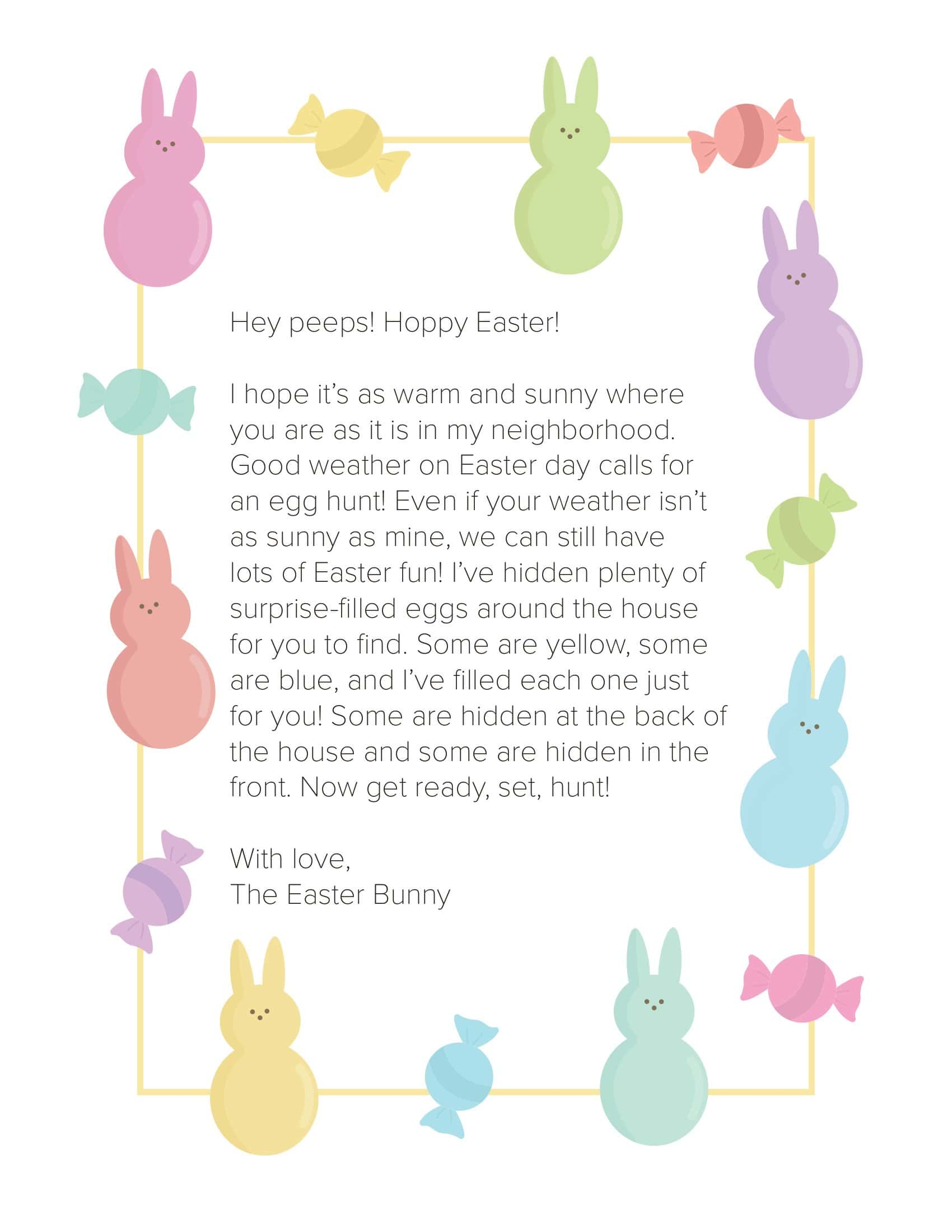 Free Printable Easter Bunny Letter