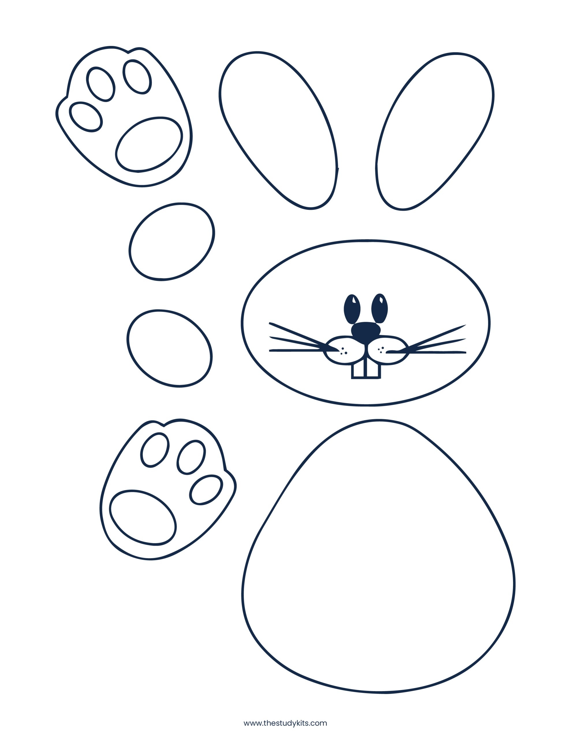 Free Printable Easter Bunny Template Download PDF The Study Kits