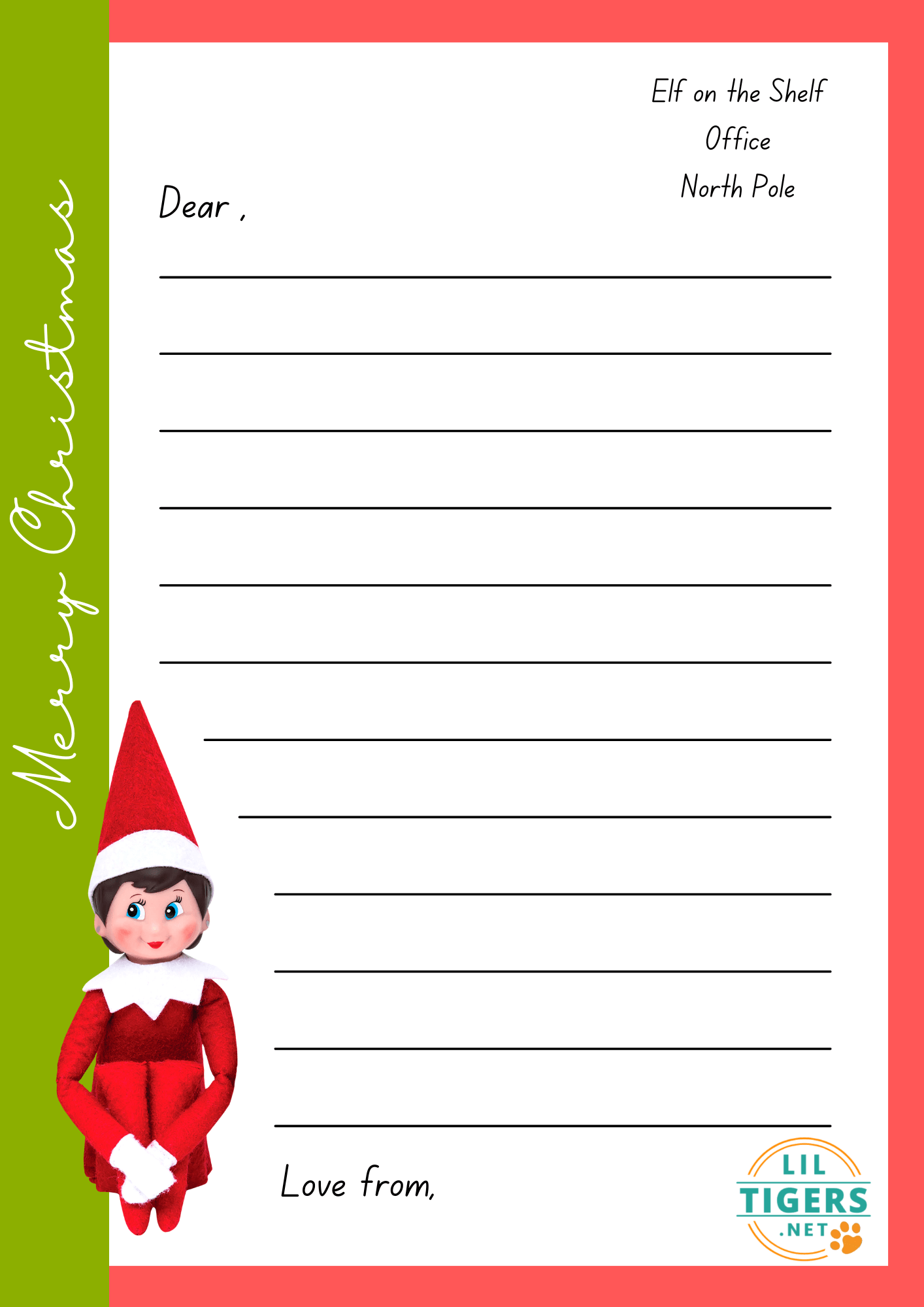 Free Printable Elf On The Shelf Letter Template