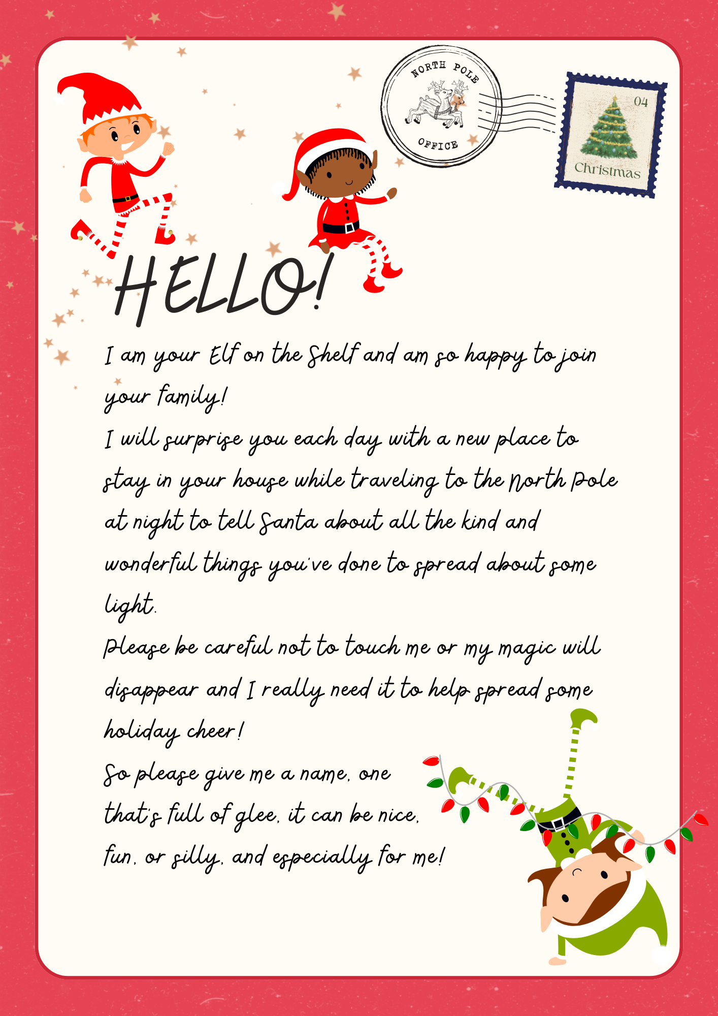 Free Printable Elf On The Shelf Letter Free Printable Elf On The Shelf Letter