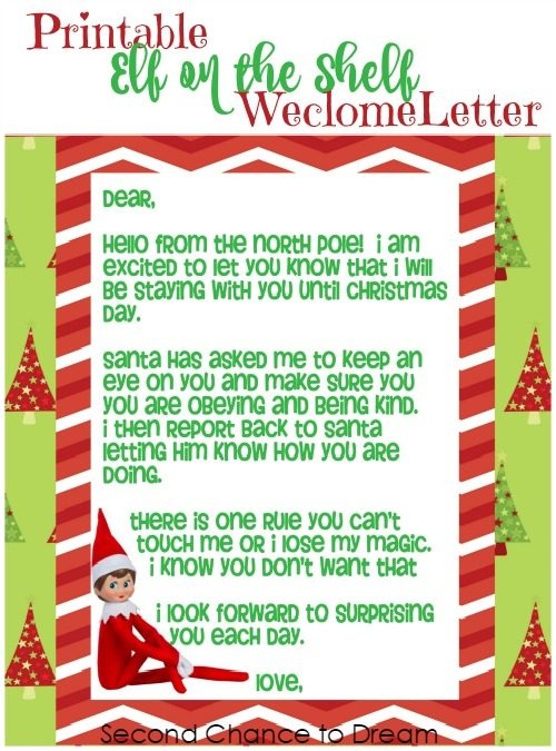 Free Printable Elf On The Shelf Welcome Letter Free Printable Elf On The Shelf Welcome Letter