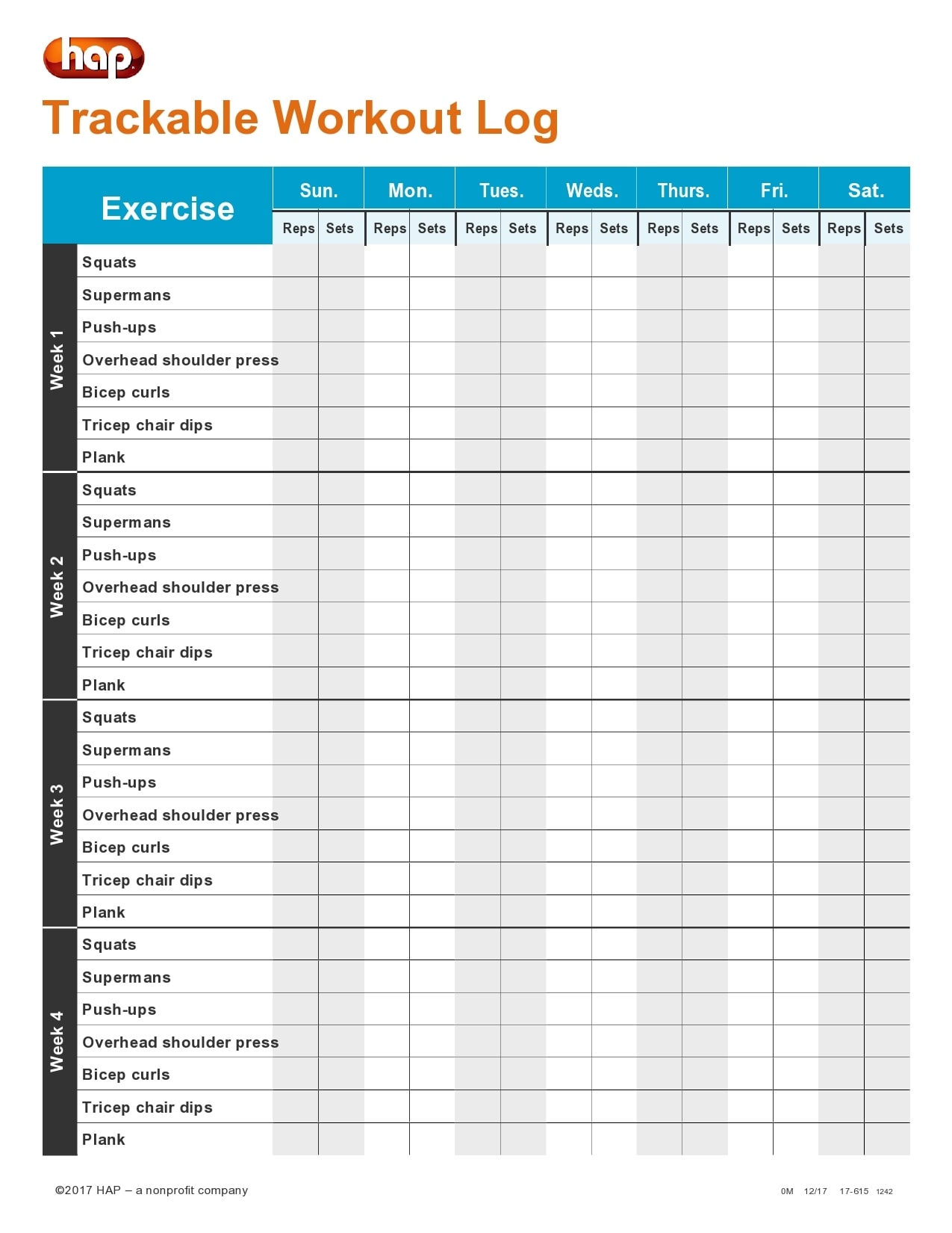 Free Printable Fitness Log Printable Free Templates