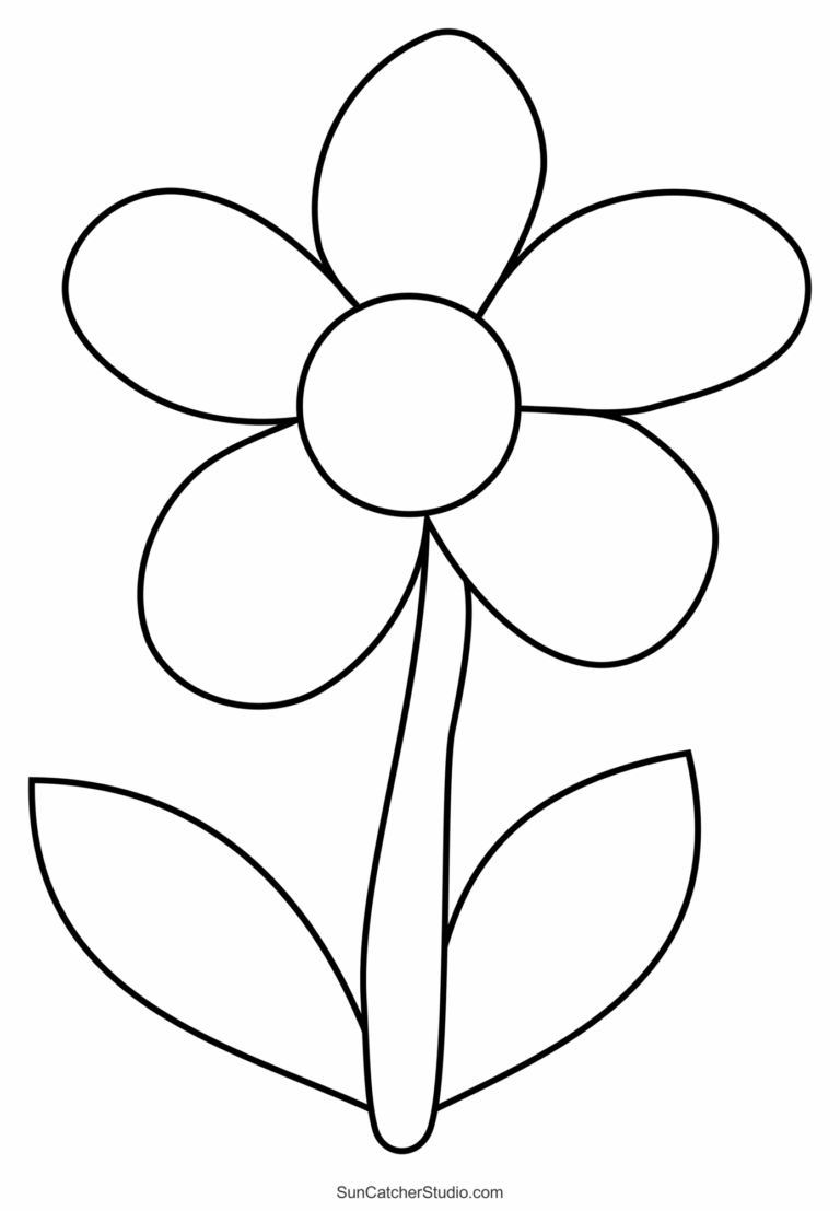 Free Printable Flower Template Pattern Pattern Stencils