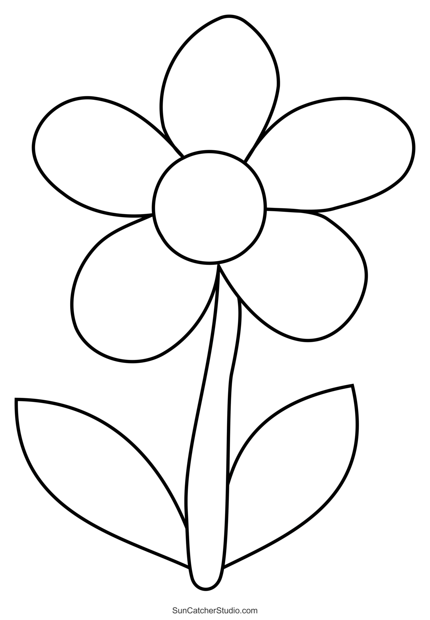Free Printable Flower Template Pattern Pattern Stencils
