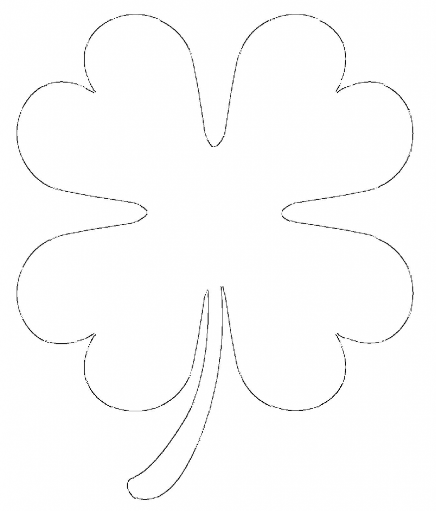 Free Printable Four Leaf Clover Templates Shamrock Template St 