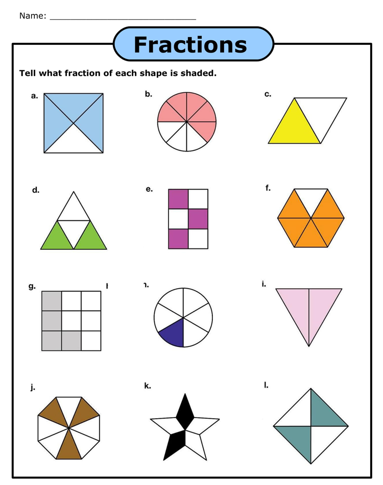 Free Printable Fraction Worksheets for Grade 3 To 6 PDF Free Printable Fraction Worksheets for Grade 3 To 6 PDF