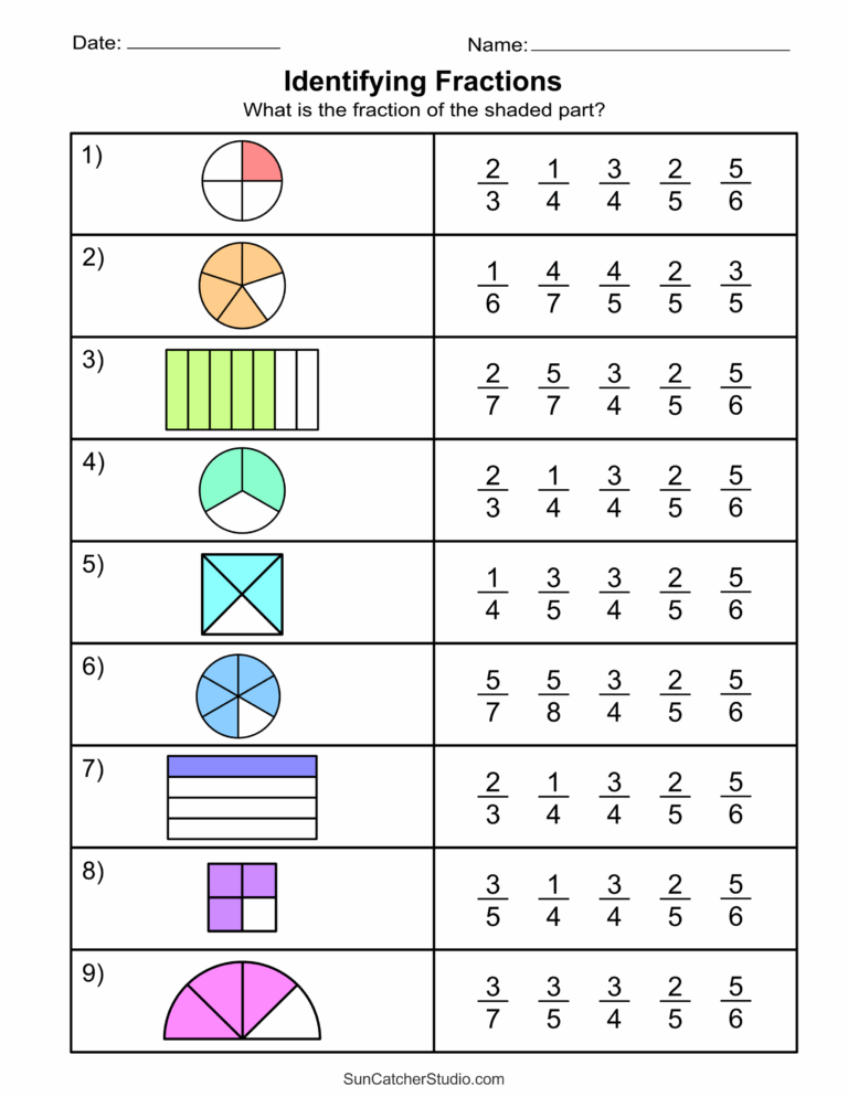 Free Printable Fraction Worksheets Fun Easy Printables For Everyone