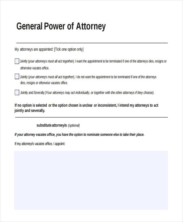 Free Printable General Power Of Attorney Form Printable Forms Free Online