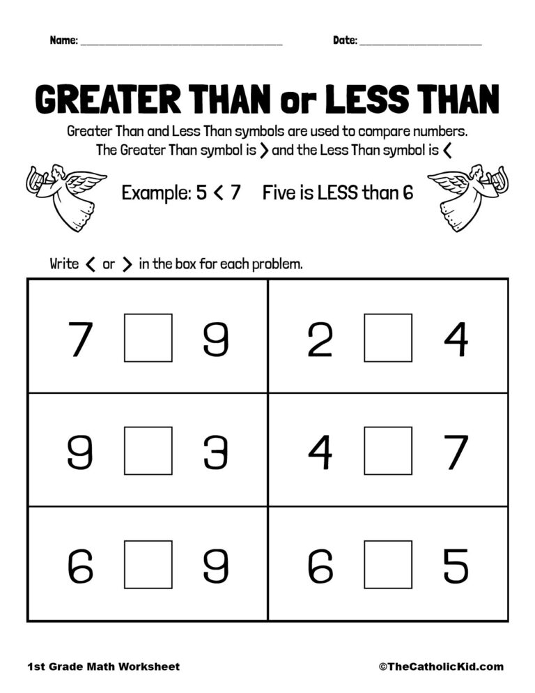 Free Printable Greater Than Less Than Worksheets