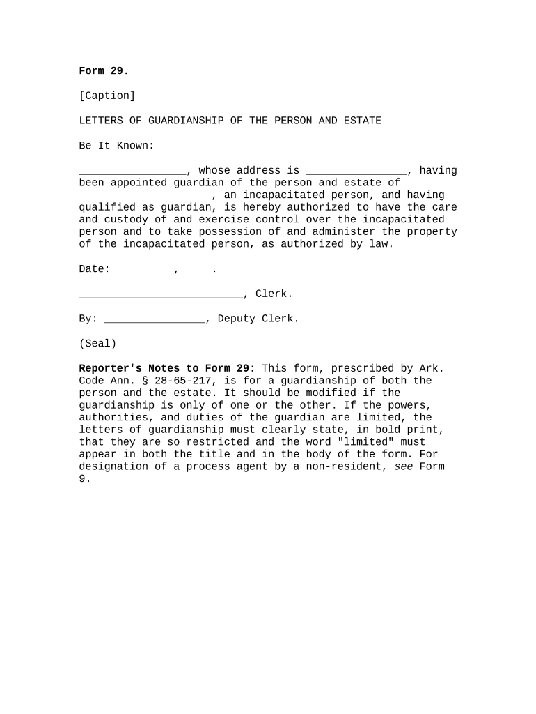 Free Printable Guardianship Forms Arkansas