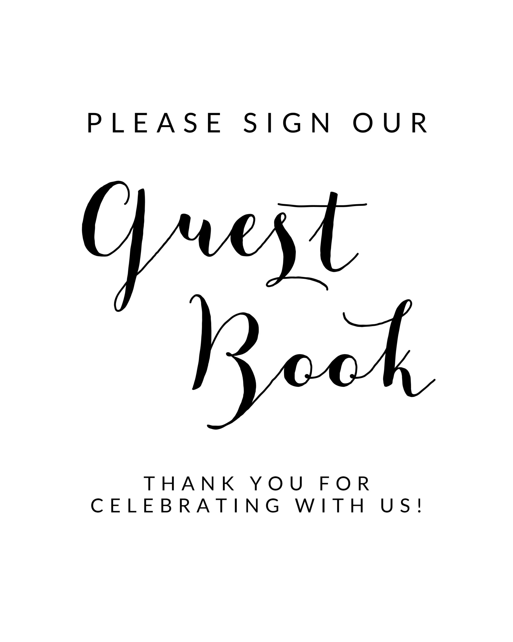 Free Printable Guest Book Sign Template