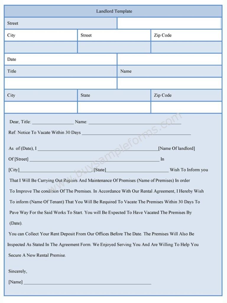 Free Printable Landlord Tenant Forms Printable Forms Free Online