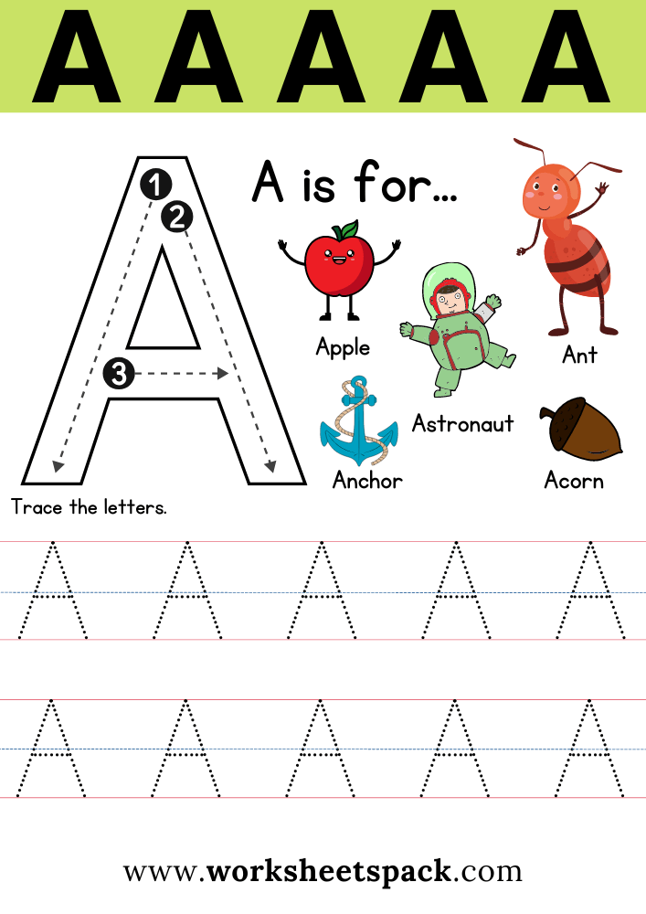 Free Printable Letter A Worksheets Alphabet Learning For Kids Free Printable Letter A Worksheets Alphabet Learning For Kids